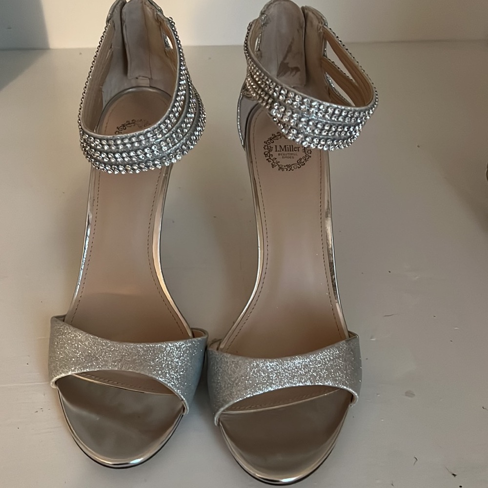 I.Miller Silver Rhinestone Heels - Picture 2 of 4